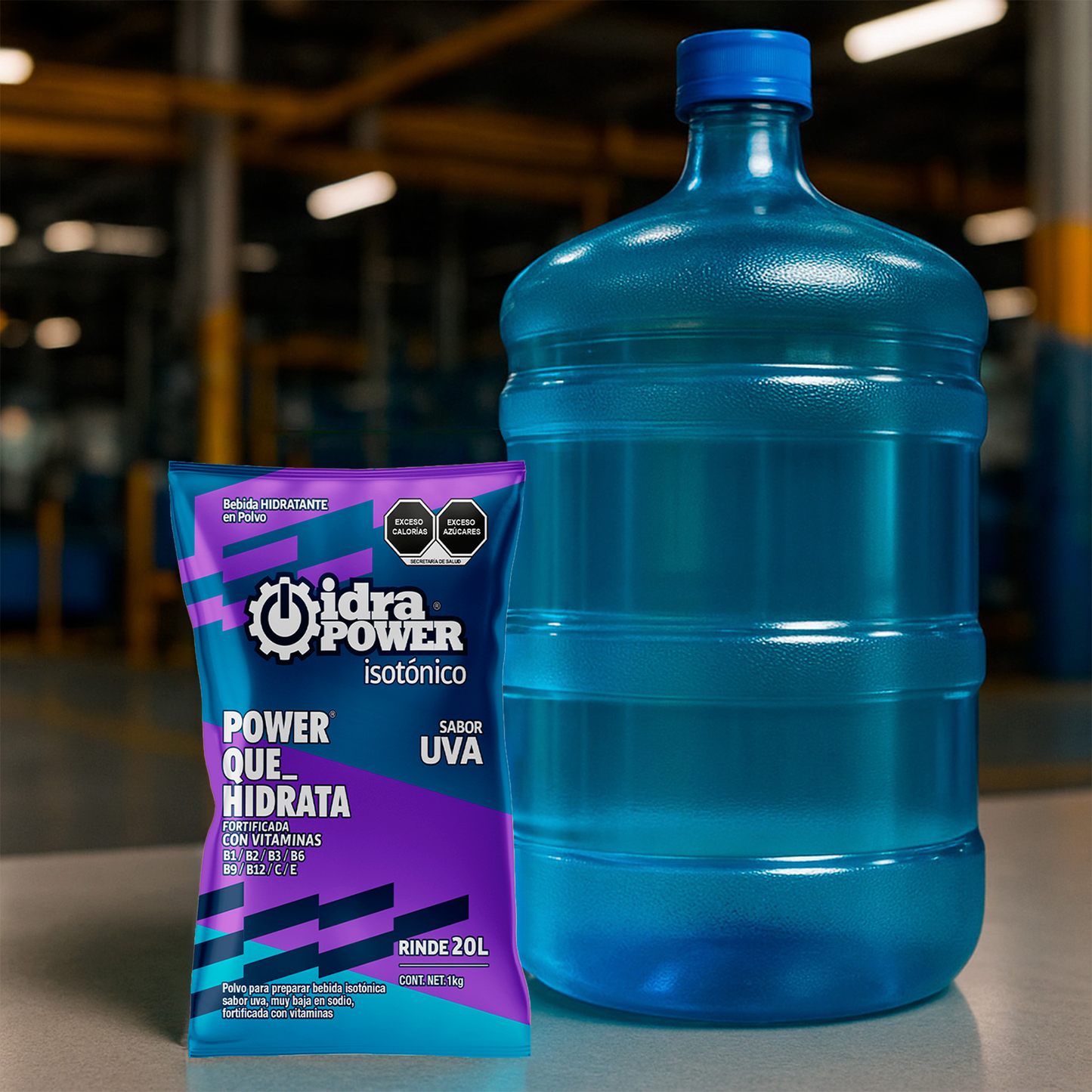 Caja de Bebida Hidratante en Polvo Isotónica Sabor Uva Rinde 20L