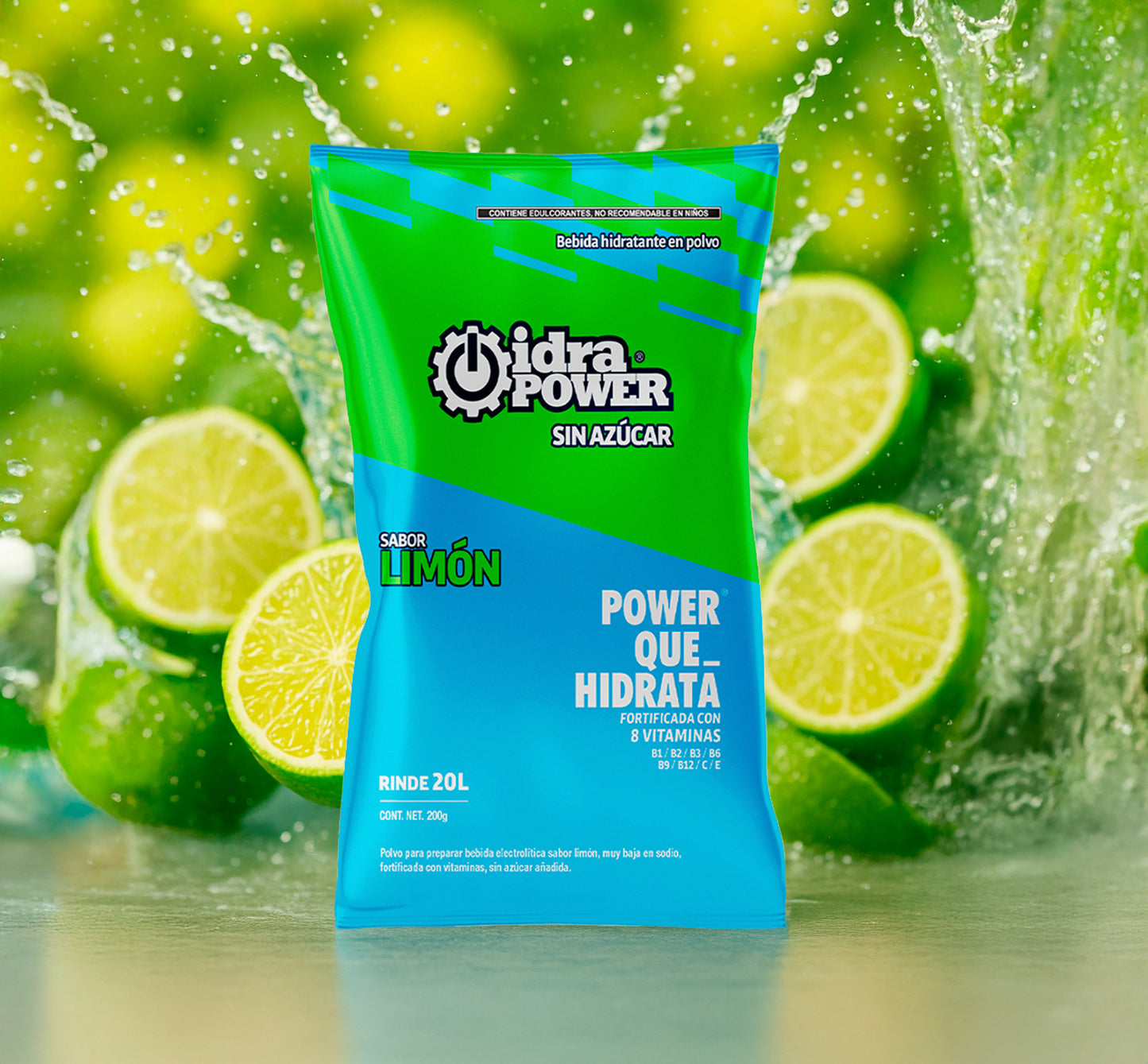 Caja de Bebida Hidratante en Polvo Sin Azúcar Sabor Limón Rinde 20L