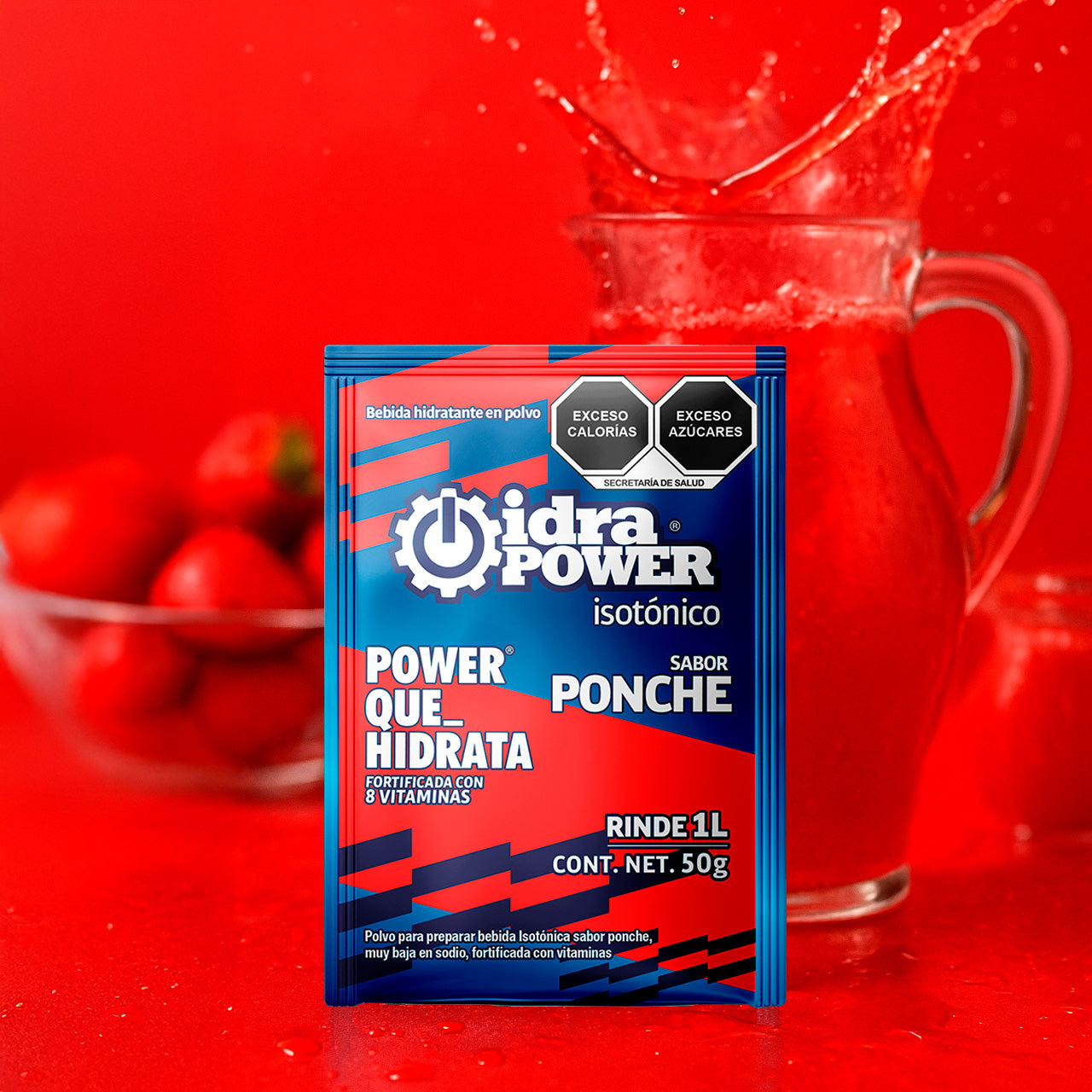 Caja de Bebida Hidratante en Polvo Isotónica Sabor Ponche Rinde 1L
