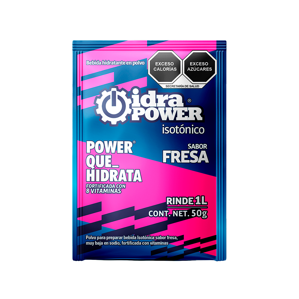 Caja de Bebida Hidratante en Polvo Isotónica Sabor Fresa Rinde 1L