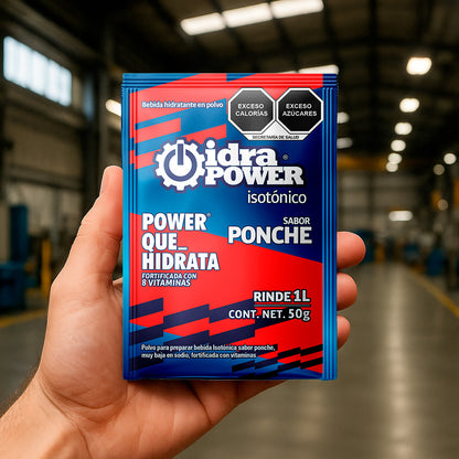 Caja de Bebida Hidratante en Polvo Isotónica Sabor Ponche Rinde 1L