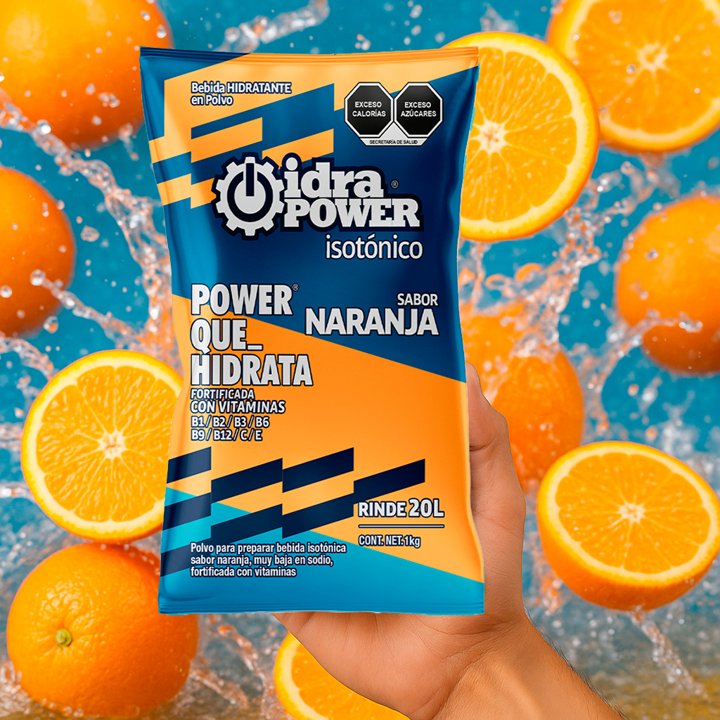 Caja de Bebida Hidratante en Polvo Isotónica Sabor Naranja Rinde 20L