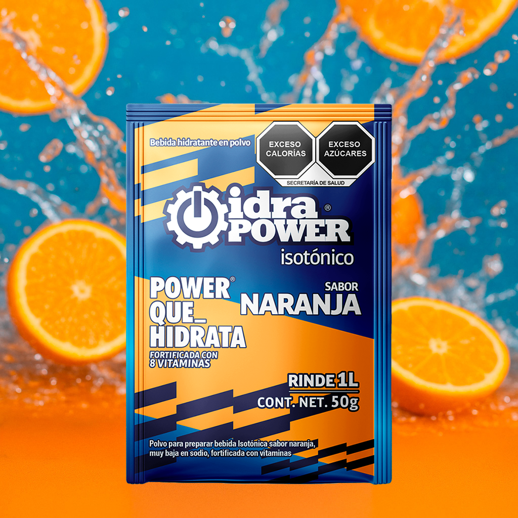 Caja de Bebida Hidratante en Polvo Isotónica Sabor Naranja Rinde 1L