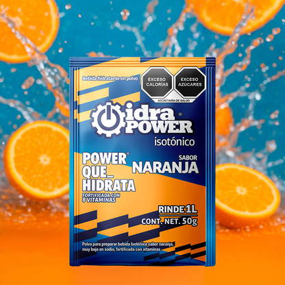 Caja de Bebida Hidratante en Polvo Isotónica Sabor Naranja Rinde 1L