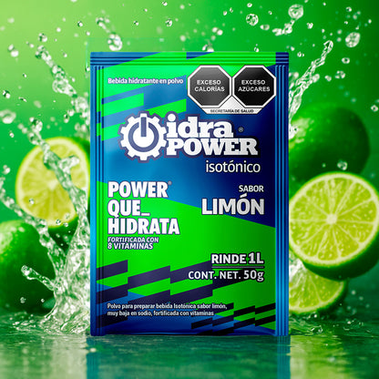 Caja de Bebida Hidratante en Polvo Isotónica Sabor Limón Rinde 1L