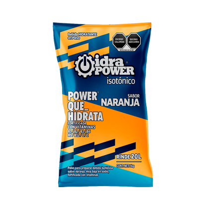 Caja de Bebida Hidratante en Polvo Isotónica Sabor Naranja Rinde 20L