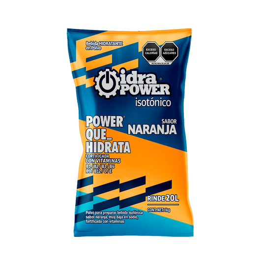 Caja de Bebida Hidratante en Polvo Isotónica Sabor Naranja Rinde 20L