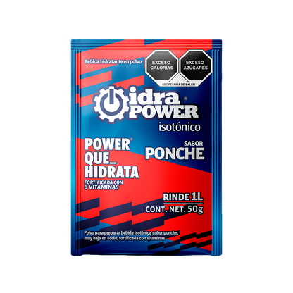 Caja de Bebida Hidratante en Polvo Isotónica Sabor Ponche Rinde 1L