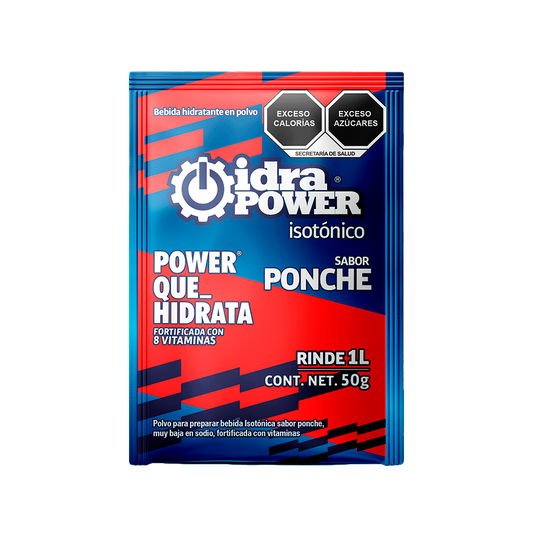Caja de Bebida Hidratante en Polvo Isotónica Sabor Ponche Rinde 1L