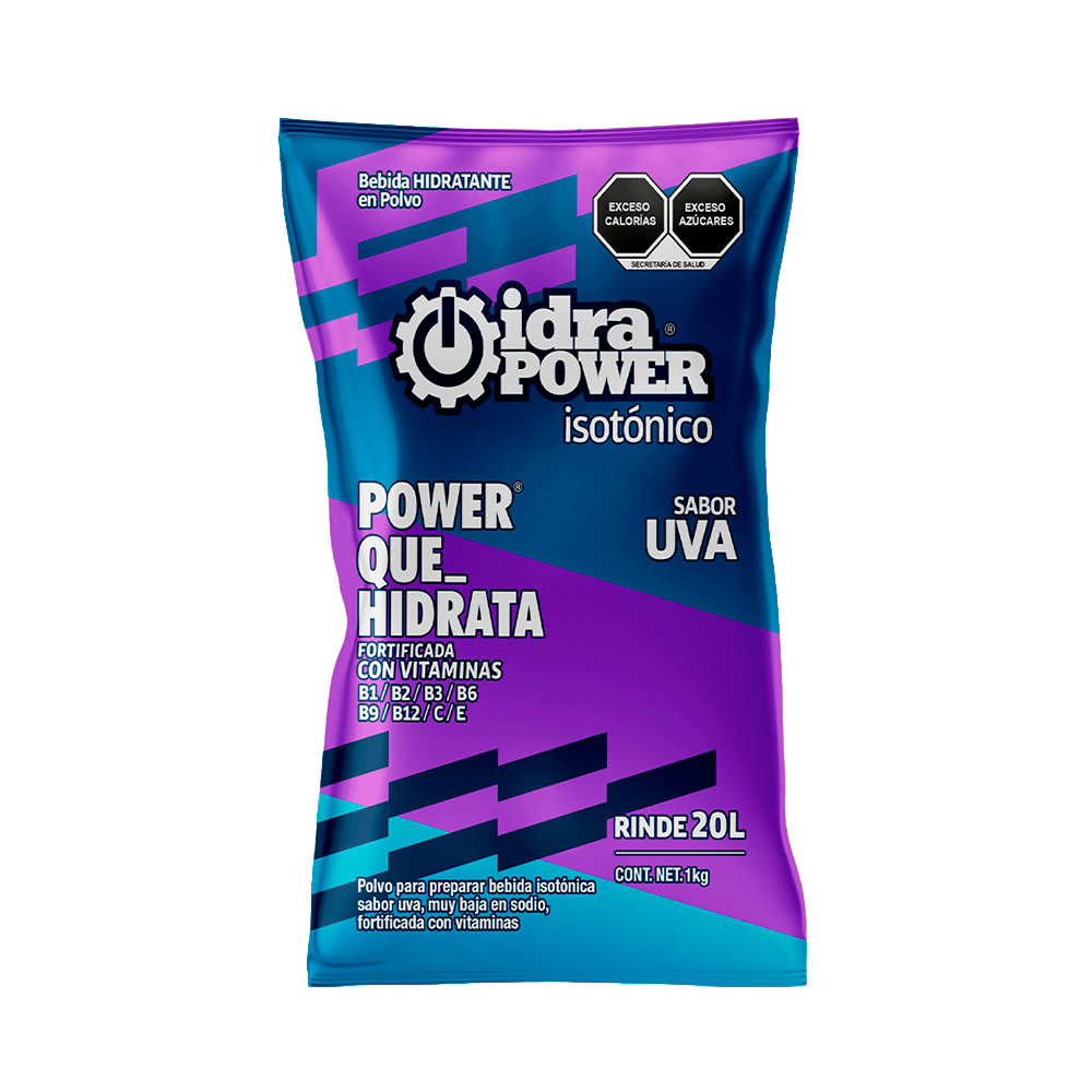 Caja de Bebida Hidratante en Polvo Isotónica Sabor Uva Rinde 20L