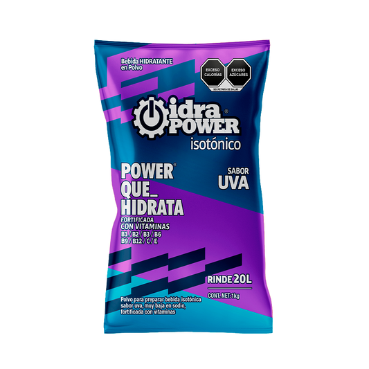 Caja de Bebida Hidratante en Polvo Isotónica Sabor Uva Rinde 20L