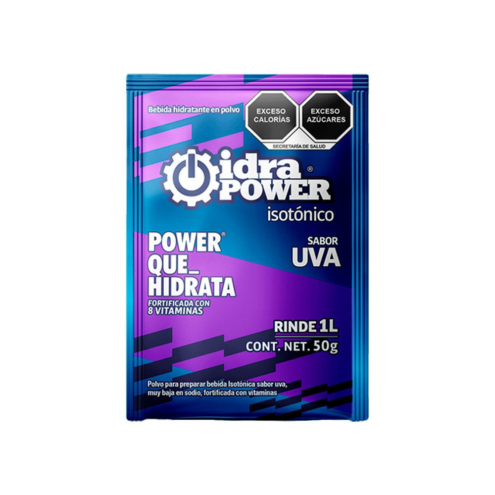 Caja de Bebida Hidratante en Polvo Isotónica Sabor Uva Rinde 1L