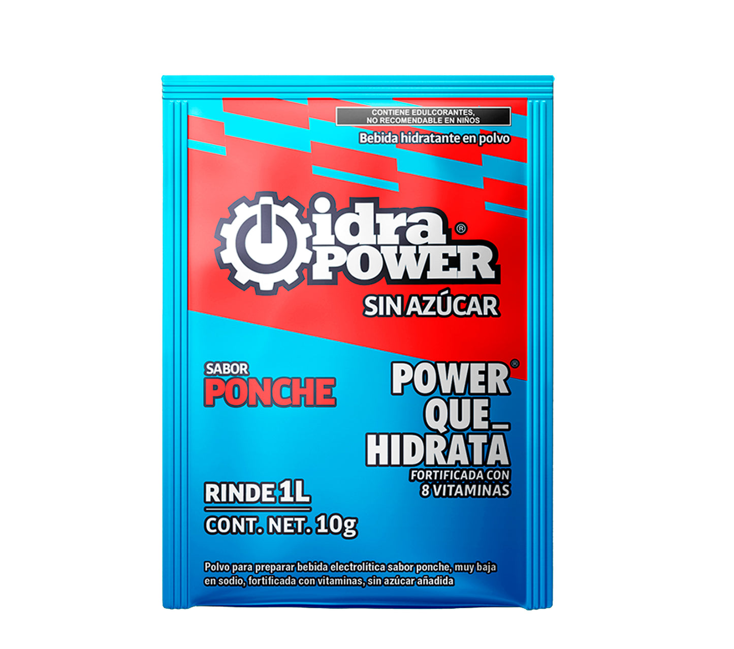 Caja de Bebida Hidratante en Polvo Sin Azúcar Sabor Ponche Rinde 1L