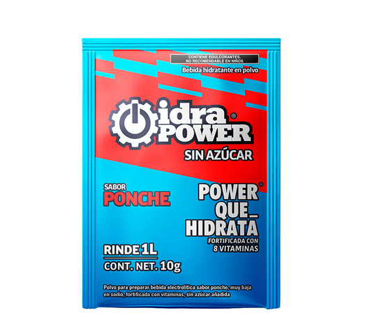 Caja de Bebida Hidratante en Polvo Sin Azúcar Sabor Ponche Rinde 1L